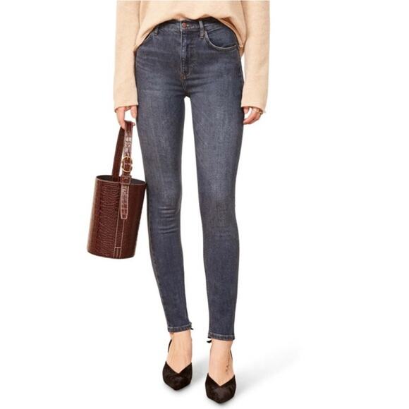 REFORMATION Havana Washed Denim High & Skinny Jeans - Picture 8 of 8